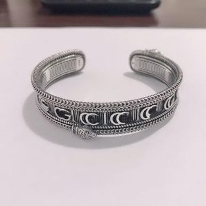 Retro Cuff Bangle Designer Stainless Steel Bracelets Snake Double Letter Bracelet For Men Hip Hop Jewelry