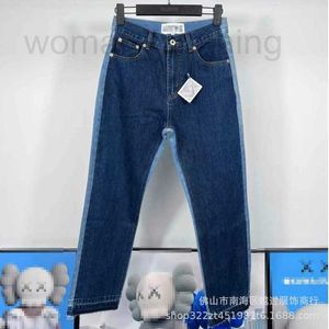 Women's Jeans Designer 2022 new two-color front and back stitching gradient wash high waist straight casual jeans women IF2D