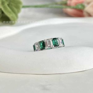 Diseñador031u tiffy 925 sterling silver mosan anillo esmeralda masculina y mujer diamantescateginiginales