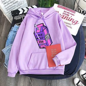 Men's Sweatshirts Kawaii JUICE Thread Sweatshirt Wrld Print Trap Rap Rainbow Fault Juice World Oversized Women Winter Hoodies Y0804 W0302