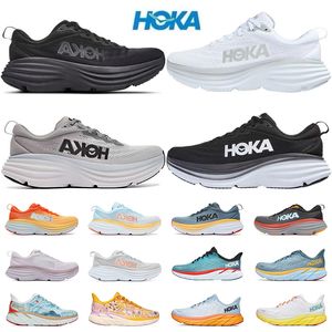 2023 Hoka One Running Shoes Men Femmes Hoka One Bondi Clifton 8 Triple Black White Gris Blue Blue Designer Runners Trainers Mentide Sneakers Outdoor