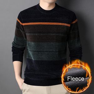 Men's Sweaters Fleece Sweater for Men Long Sleeve Autumn and Winter Warm Clothing Multi-color Printed Korean Male Sweater Loose Tops 230302