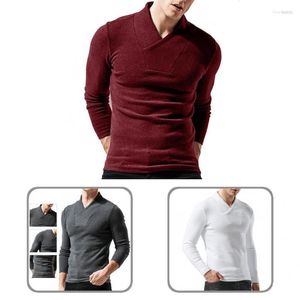 Camisas casuais masculinas V lazer de lazer de lazer Top de inverno para desgaste interno Men Shirt Chee22