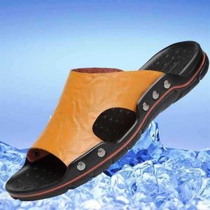 Sandali estivi scarpe da uomo fresche e traspiranti una linea pantofole da spiaggia in pelle taglia grande 48 scarpe da uomo242w