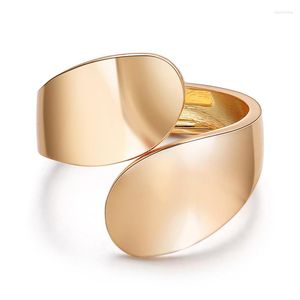 Bangle Simple And Versatile Mirror Oval Double Headed Symmetrical Spring Open Wide Edge Bracelet Accessories For Women Jewelry