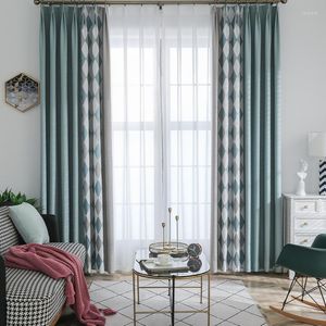 Curtain 2pc One Pair Nordic Cotton Imitation Chenille Curtains For Living Room Bedroom Linen Seamless Stitching Blackout Drapes