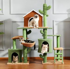 Cat Furniture Graffirs 3 in 1 Mordern Tree Combination 039s Tower con graffiaggio Post Cactus House Condo Nest 230105677229