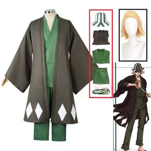 アニメの衣装Urahara Kisuke Cospaly Anime Bleach Cosplay Come Aldult Gray yimono Pants Hat Haloween Carnival Party Come Z0301