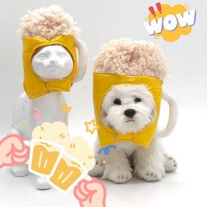 Hundkläder Pet Caps Beer Mug Hat For Halloween Cups Form Cosplay Props Soft Texture Novel Cats Dogs Dogs