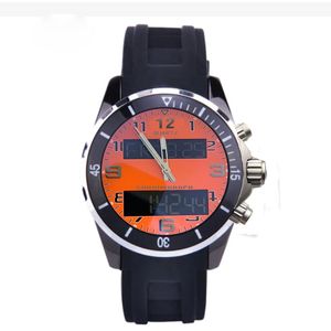 PROFESJONALNE męskie zegarki 1884 zegarek chronograf kwarcowy elektroniczny wyświetlacz z podwójną strefą czasową orologio di lusso gumowy pasek na rękę Montre