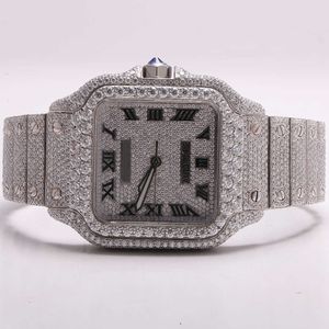 Premium högkvalitativ VVS Top Brand Hot Custom Dign Hip Hop Men Woman Luxury Hand Set Led Out Diamond Moissanite Watch40Megv7J