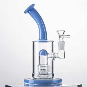 Bong in vetro da 14 mm con giunto femmina Paraspruzzi Narghilè da 8 pollici Spessore 5 mm Olio Dab Rigs con cupola Perc Blu Rosa Viola Verde Tubi d'acqua Gabbia per uccelli Perc con ciotola