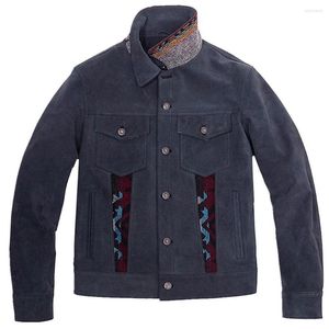 Mäns jackor Jean African Ethnic Pattern Jacka och för män plus storlek 5xl Bomber Man Denim Coat Brodery Streetwear European Clothing