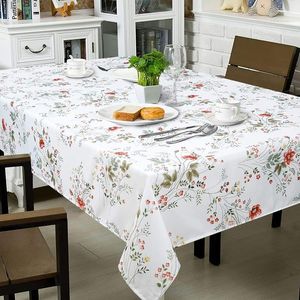 Table Cloth Plant Style Small Flower Tablecloth Waterproof Outdoor Picnic Camping Party Kitchen Restaurant Decoration Rectangular