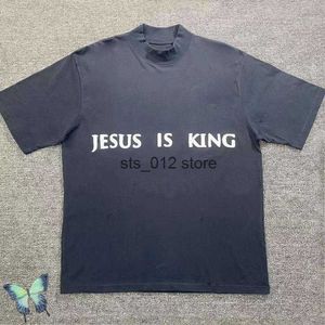 Men's T-Shirts Blue T-shirt Jesus Is King Chicago Religious Mural T Shirt T230303