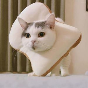 Cat Costumes Pet Collar Lovely Soft Dog Cats Puppy Cartoon Toast Bread Shape Scarf Headwear Props