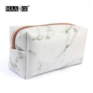 Makeup Brushes 1Pcs Marbling PU Brush Bag Pencil Case Marble Cosmetic Handbag Pouch Beauty Make Up Holder School Tools