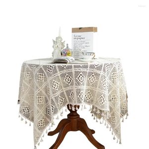 Table Cloth White Knitted Lace Hollow Round Ins Style Wedding Party Vintage Dark