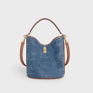 Drawstring Totes Bag Denim Bucket Bag Crossbody Handbag Purse Allover Printed Denim Large Capacity Package Shopping Bags Plain Letter Detachable Strap Coin Purses