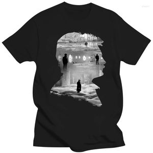 Camisetas masculinas perseguidor de filme 1979 Fabric Tshirt Andrei Tarkovsky Silhouette Collage Elegant Leisure Men Roupos Design Trendy