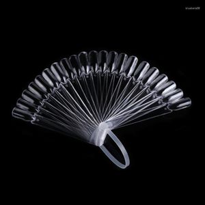 Unghie finte 12/24/32 Pz / set Punte per unghie Fan Nature DIY Clear Black Con anello Art Display Finger Full Card Practice Dropship