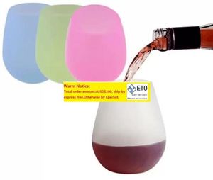 50PCS新しいデザインファッションUnbreakable Rubber Wine Glass Beer Mug Silicone Silicone Cup Glasses BBQ Portable Bar Tool