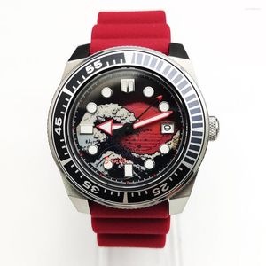 Zegarek 15 kolorów 42 mm automatyczny zegarek zegarowy Zegar Luminous NH35 ruch mechaniczny Mężczyźni stalowe obudowa Sapphire gumowy pasek