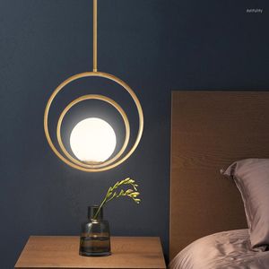 Pendant Lamps Nordic Single Head Ins Dining Table Bar Simple Rotating Earth Glass Bedside Artistic Creativity Variable Shape Chandelier