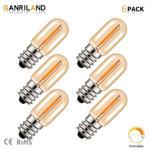 Ganriland Amber Night Lampor E12 E14 110V 220V Dimble Ampoule Gold Tint Decorative Filament Edison LED -glödlampa för sovrum