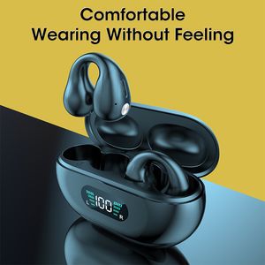 Q80 Auricolari Suono Earcuffs Gancio per l'orecchio Conduzione ossea Orecchino Bluetooth senza fili TWS Sport Orecchino Cuffie Auricolari