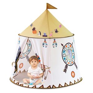 Oyuncak Çadırlar Yard Kid Teepee Tent House 123*116cm Taşınabilir Prenses Kalesi Çocuklar İçin Mevcut Çocuklar Oyuncak Çadır Oyun Doğum Günü Noel Hediyesi 230303