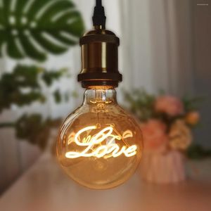 Vintage Edison Alphabet Bulb E27 220V 110V 4W G95 Love Dimmable LED Filament Home Decor