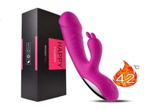 Sex Toy Massager Clitoral Vagina Stimulation Bunny Ear Toy Heating Rabbit Vibrator 10 Speeds g Spot for Women1615080