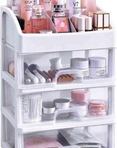 Peiduo Makeup Organizer med 23 lådor Vanity Countertop Storage för kosmetikborstar Nagel Läppstift och smycken White 2106268169933