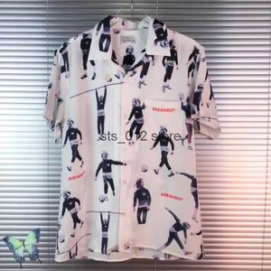 Men's Casual Shirts WACKO MARIA Bob Dylan SHIRT Summer Unisex Full Print Fashion Short Sleeve Shirt T230303