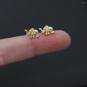 Stud Earrings Cute Mini Small Gold Color Elephant Ear Cartilage Cuff Earring Trendy Simple Stainless Steel Screw Bar Jewelry