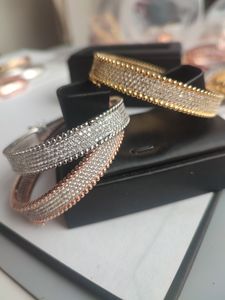 Pulseira de pulseira de tênis de diamante dourado Duas cores sobreponham jóias de jóias femme prata conjunto amor homem homem casal de casal