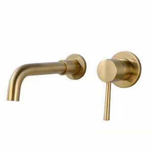 Brass into the wall faucet basin dark basin faucet hot and cold basin wash basin faucet dark faucet Embedded installation faucet wholesale free shipping