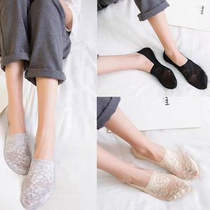 Women Socks Fashion Womens Cotton Summer Ultrathin Transparent Antiskid Invisible Low Cut Toe Ankle Sock Meias