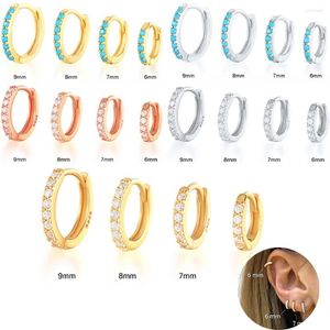 Orecchini a cerchio 2 pezzi in acciaio inossidabile multicolore Cz cartilagine orecchino semplice trago Daith Conch Rook aderente gioielli piercing all'orecchio