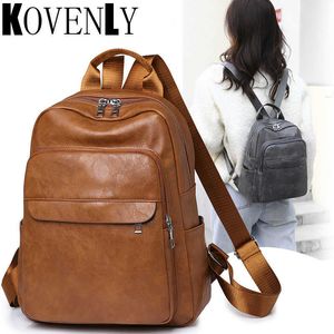 Fashion Backpack For Woman University Casual Travel Leather Knapsack Student Young Girl Large Capacity School Shoulder Bags 230303
