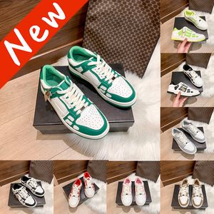 Skel-top men casual skor skel topp låg äkta läder sneaker designer mens lyx sko läder ben skelett applikation övre lågklippare löpare kvinnors tränare US 6-12