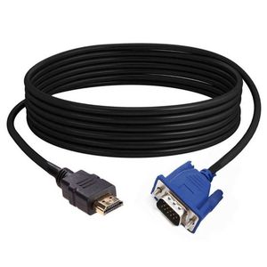 3m/5m/10mケーブルHDMI-Compatibleto VGA 1080P HDドロップシッピングプラグへのオーディオアダプター非スリップデシグアンチウェア