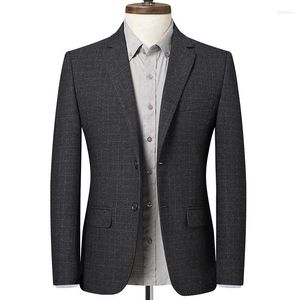 Herrdräkter 2023 män mörkgrå bröllop blazers smal fit kappa manlig affärsformulär formell festklänning blazer jacka jacka