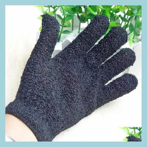 Narzędzia do kąpieli Akcesoria Kolor Czarne obierające rękawiczki Płuć Pięć palców Złuszczanie opalenizny Usuwanie rękodzie