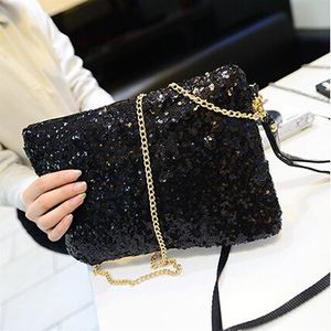 Fashion Ladies Glitter Sequins Handbag Messenger Bag Sparkling Party Evening Envelope Clutch Bag Wallet Tote Purse Shoulder Bag MM1799