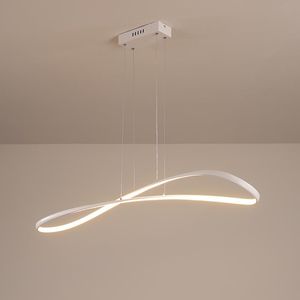 Lampade a sospensione Nero/Bianco Soggiorno Luci a Led moderne Camera da letto Studio Appeso Tavolo da pranzo rettangolare Lampada da cucinaPendente