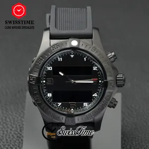 Orologio da uomo con cronografo al quarzo svizzero professionale Aerospace Evo V7936310 Quadrante nero GMT Allarme Conto alla rovescia Timer retroilluminazione Cinturino in caucciù 19 Stili Swisstime