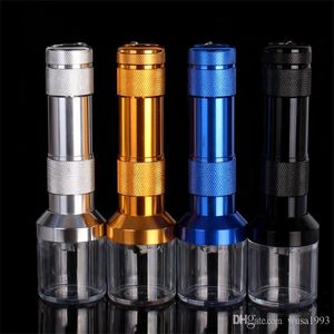 Smoking Pipes Aluminum Alloy Metal Electric TOBACCO GRINDER Creative Flashlight Broken Tobacco