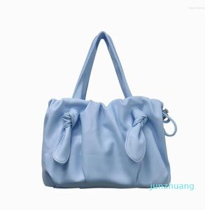 Evening Bags Women's Bag Metal Gray Drawstring Xiaolongbao Senior Feeling PU Leather Single Shoulder Casual Crossbody 01